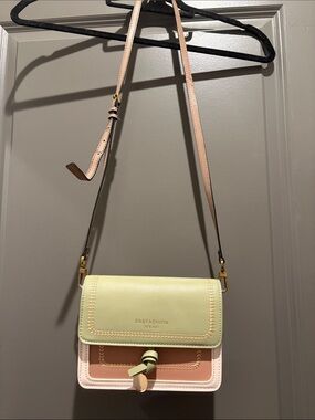 Colorblock Crossbody Bag in Pastel Green & Blush NWOT